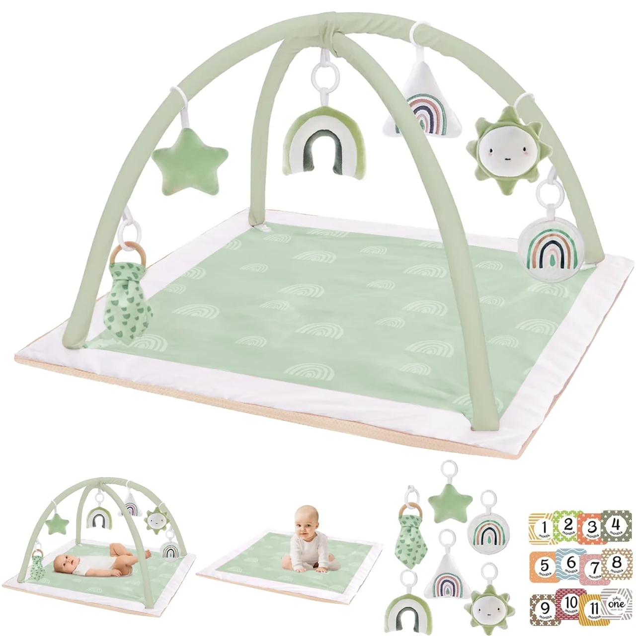 Washable Tummy Time Play Gym · Green