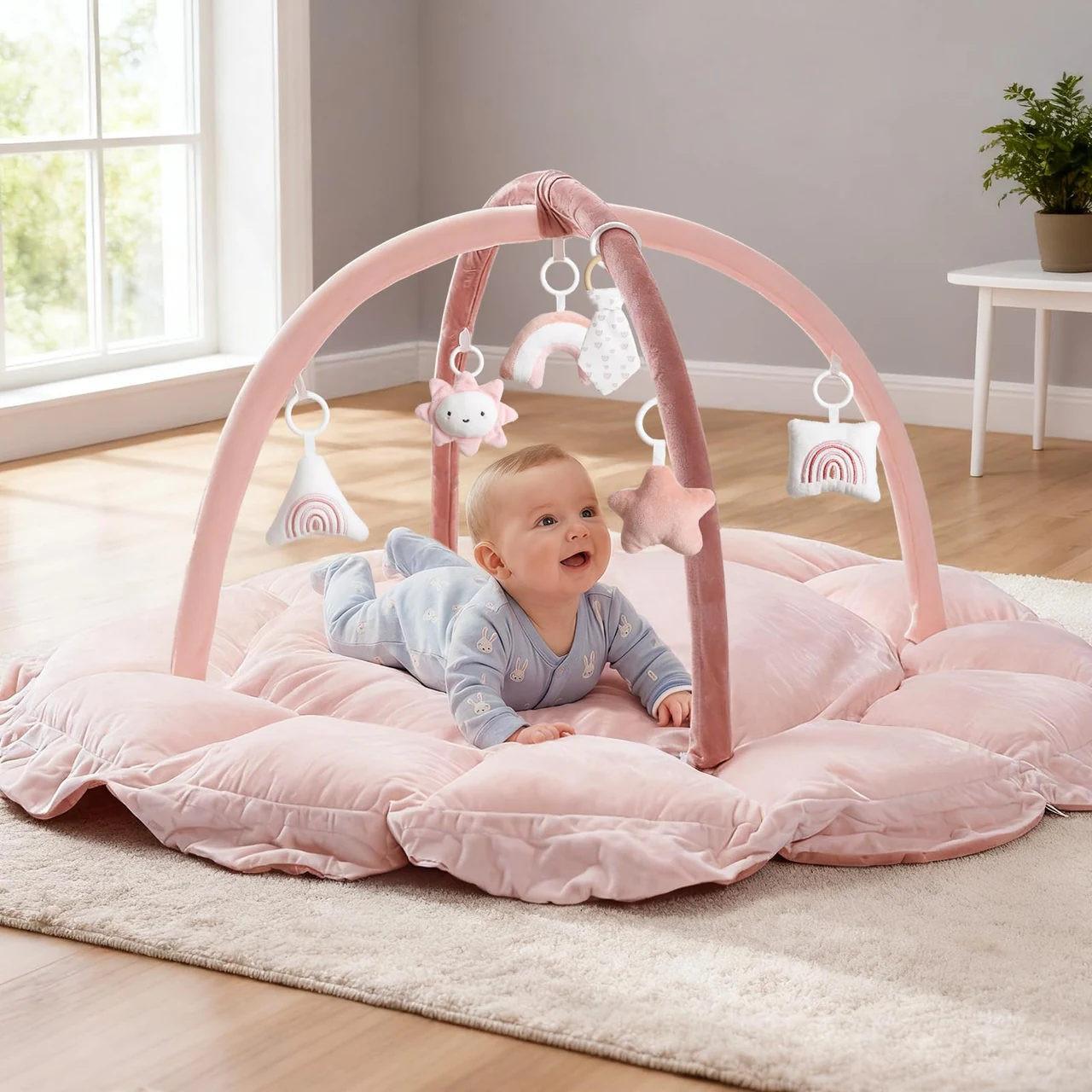 5-in-1 Plush Play Gym · Pink